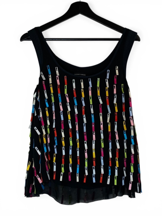 Emporio Armani Tops - EMPORIO ARMANI Sleeveless Ribbon Sequin Top Camisole Size Small